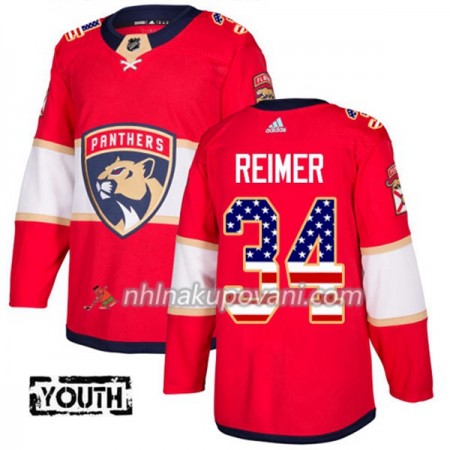 Florida Panthers Dresy James Reimer 34 2017-2018 USA Flag Fashion Černá Adidas Authentic - Dětské